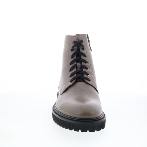 Aquatalia Patrizio Waterproof M093654 Mens Gray Leather Casual Dress Boots