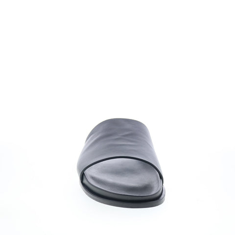 Aquatalia Otto Waterproof M098601 Mens Black Leather Sandals Slides Shoes