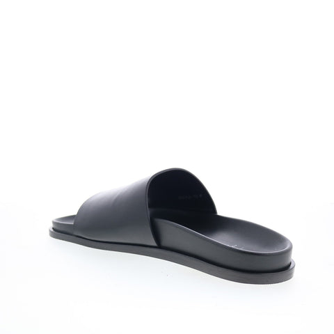 Aquatalia Otto Waterproof M098601 Mens Black Leather Sandals Slides Shoes