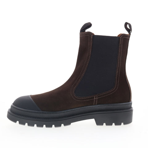 Aquatalia Kent Waterproof M102434 Mens Brown Suede Slip On Chelsea Boots
