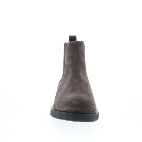 Aquatalia Pietro Waterproof M102829 Mens Gray Suede Slip On Chelsea Boots