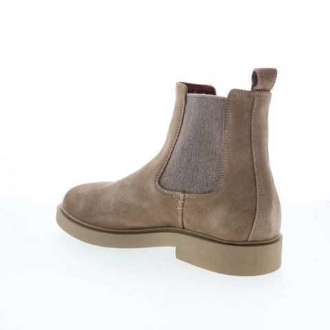 Aquatalia Pietro Waterproof M102854 Mens Gray Suede Slip On Chelsea Boots