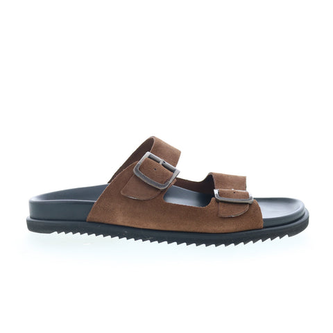 Aquatalia Byron Waterproof M103434 Mens Brown Suede Sandals Slides Shoes