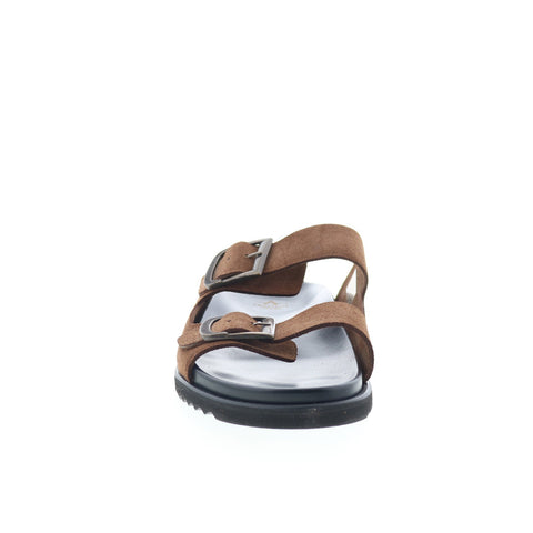 Aquatalia Byron Waterproof M103434 Mens Brown Suede Sandals Slides Shoes