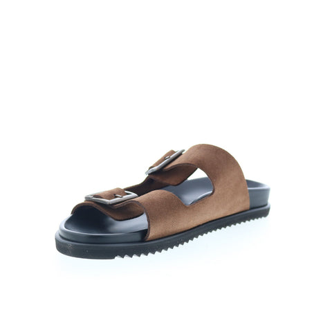 Aquatalia Byron Waterproof M103434 Mens Brown Suede Sandals Slides Shoes