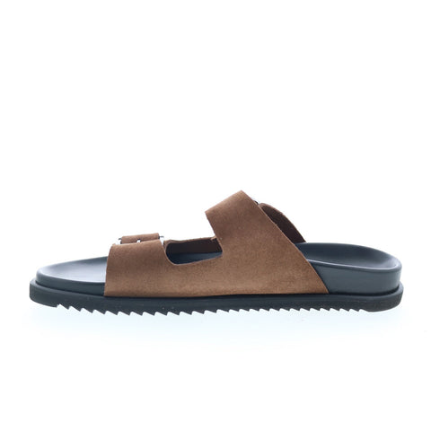 Aquatalia Byron Waterproof M103434 Mens Brown Suede Sandals Slides Shoes