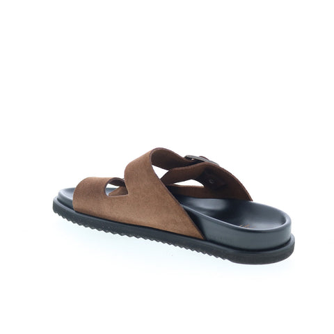 Aquatalia Byron Waterproof M103434 Mens Brown Suede Sandals Slides Shoes