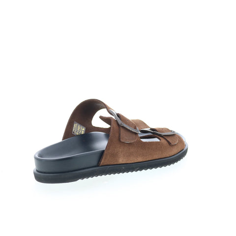 Aquatalia Byron Waterproof M103434 Mens Brown Suede Sandals Slides Shoes