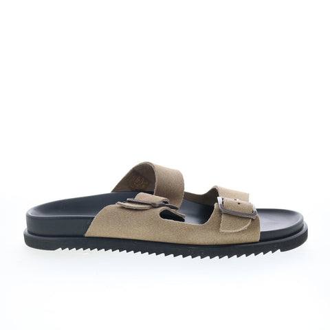 Aquatalia Byron Waterproof M103429 Mens Gray Suede Sandals Slides Shoes