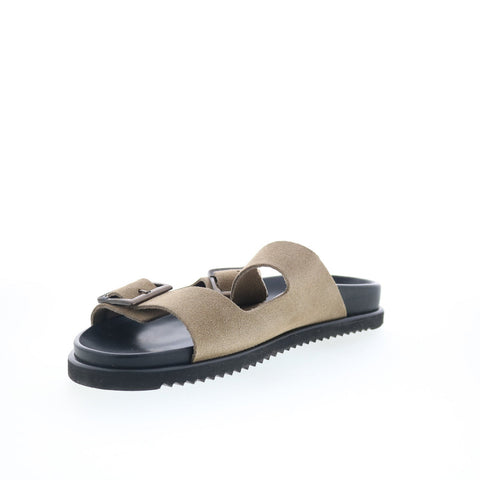Aquatalia Byron Waterproof M103429 Mens Gray Suede Sandals Slides Shoes