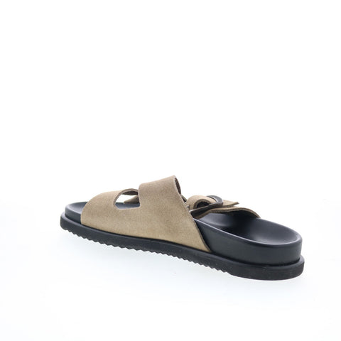 Aquatalia Byron Waterproof M103429 Mens Gray Suede Sandals Slides Shoes