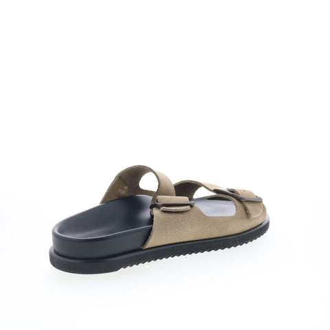 Aquatalia Byron Waterproof M103429 Mens Gray Suede Sandals Slides Shoes