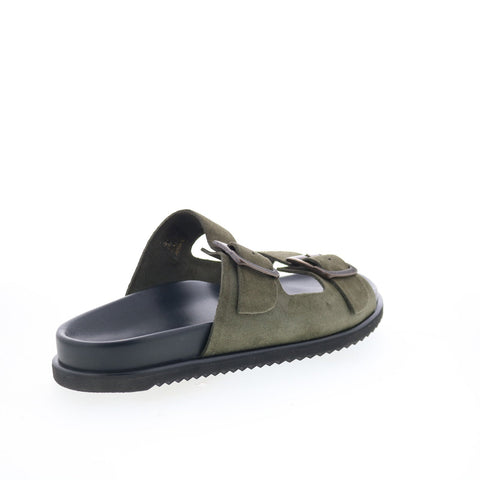 Aquatalia Byron Waterproof M103483 Mens Green Suede Sandals Slides Shoes