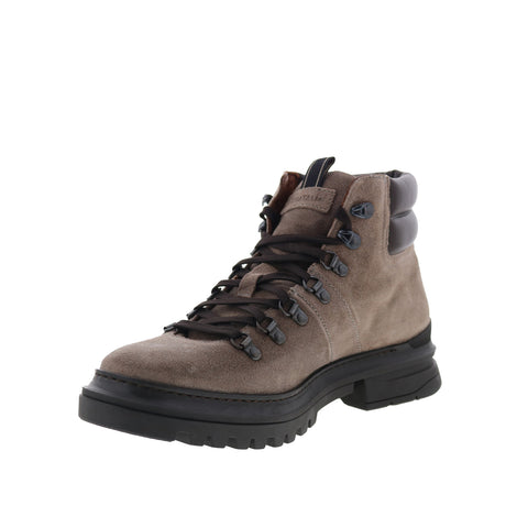 Aquatalia Edwin Waterproof M106730 Mens Gray Suede Lace Up Casual Dress Boots