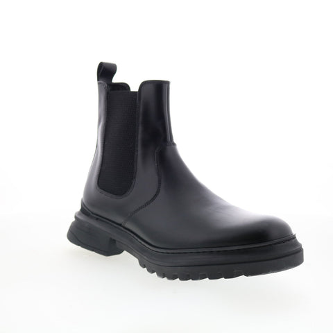 Aquatalia Enrico Waterproof M106901 Mens Black Leather Slip On Chelsea Boots