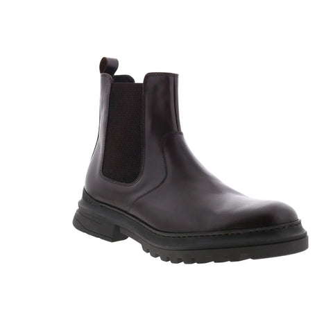 Aquatalia Enrico M106934 Mens Brown Leather Slip On Chelsea Boots