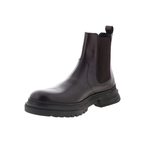 Aquatalia Enrico M106934 Mens Brown Leather Slip On Chelsea Boots