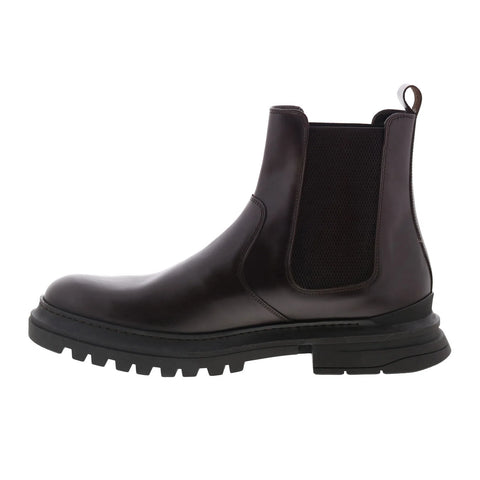 Aquatalia Enrico M106934 Mens Brown Leather Slip On Chelsea Boots