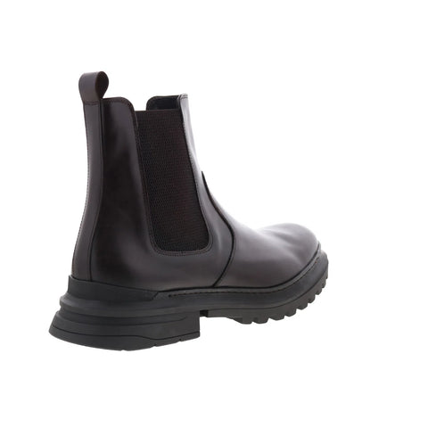 Aquatalia Enrico M106934 Mens Brown Leather Slip On Chelsea Boots