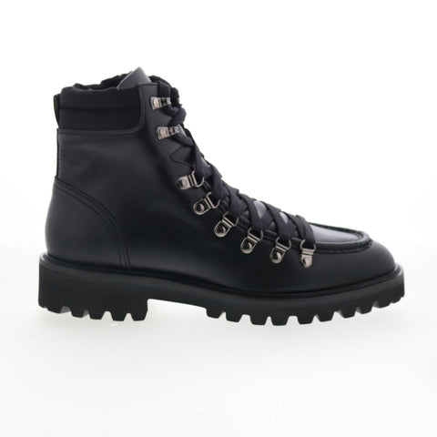 Aquatalia Gustavo Waterproof M107601 Mens Black Leather Casual Dress Boots