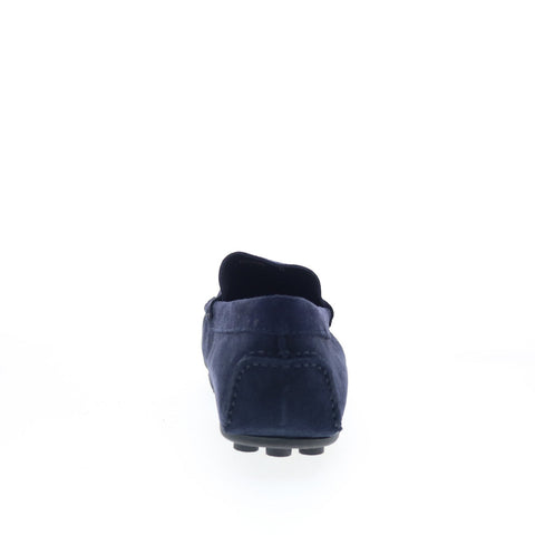 Aquatalia Lucca Waterproof M110073 Mens Blue Suede Loafers & Moccasin Shoes