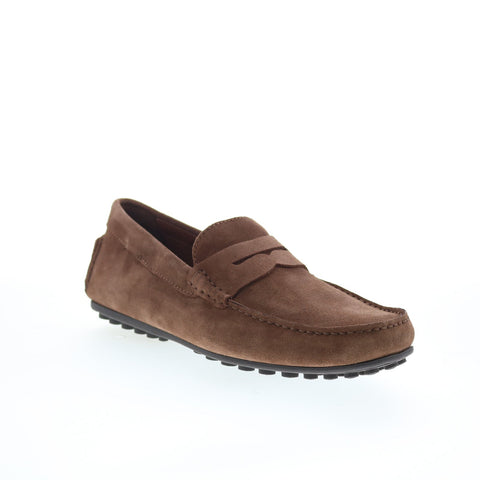 Aquatalia Lucca Waterproof Mens Brown Loafers & Slip Ons Moccasin Shoes
