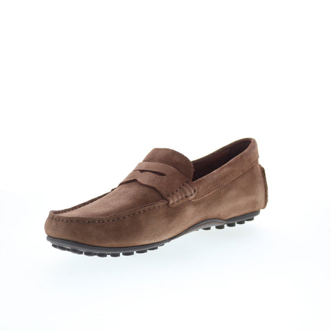 Aquatalia Lucca Waterproof Mens Brown Loafers & Slip Ons Moccasin Shoes