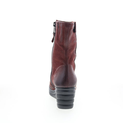 Miz Mooz Zone M50208-103-6345 Womens Burgundy Leather Casual Dress Boots