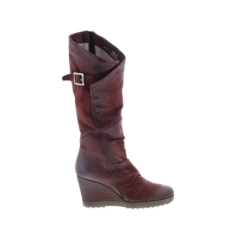 Miz Mooz Nifty M52309-102-6345 Womens Burgundy Leather Zipper Knee High Boots
