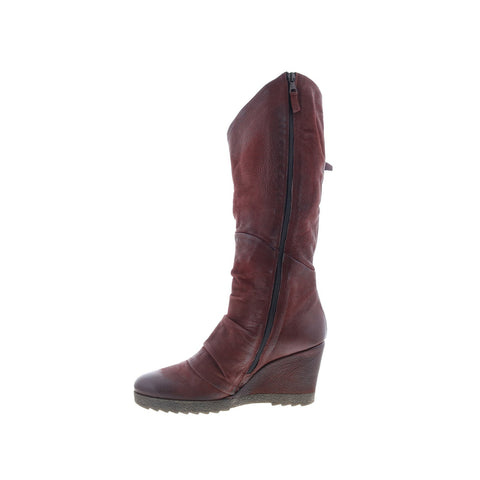 Miz Mooz Nifty M52309-102-6345 Womens Burgundy Leather Zipper Knee High Boots