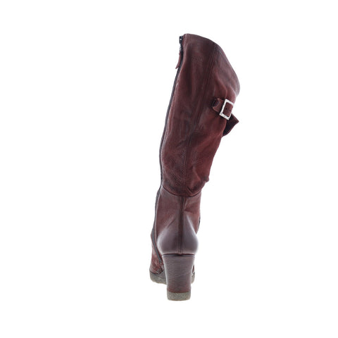 Miz Mooz Nifty M52309-102-6345 Womens Burgundy Leather Zipper Knee High Boots