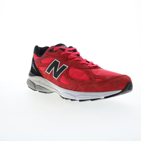 New Balance 990 M990PL3 Mens Red Suede Lace Up Lifestyle Sneakers Shoes