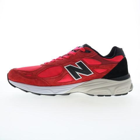 New Balance 990 M990PL3 Mens Red Suede Lace Up Lifestyle Sneakers Shoes