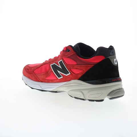 New Balance 990 M990PL3 Mens Red Suede Lace Up Lifestyle Sneakers Shoes
