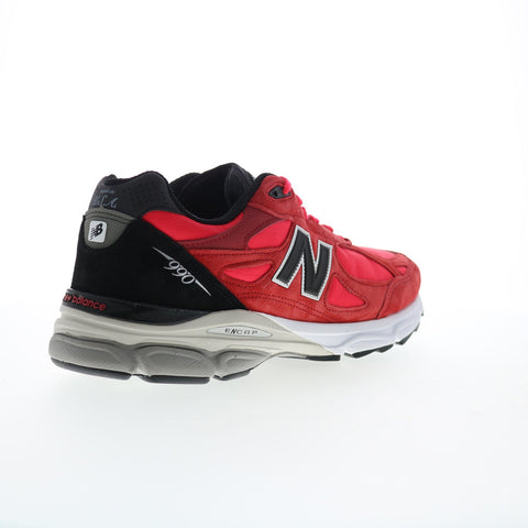 New Balance 990 M990PL3 Mens Red Suede Lace Up Lifestyle Sneakers Shoes