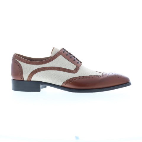 Mezlan M Wingtip Mens Brown Leather Oxfords Wingtip & Brogue Shoes