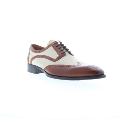 Mezlan M Wingtip Mens Brown Leather Oxfords Wingtip & Brogue Shoes