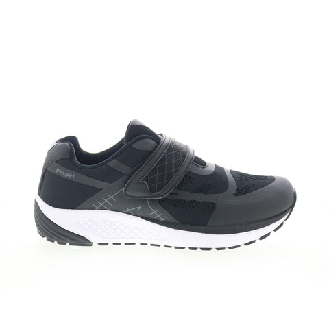 Propet One Strap MAA023MBGR Mens Black Extra Wide Lifestyle Sneakers Shoes
