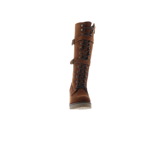 Bos. & Co. Mace Womens Brown Suede Lace Up Knee High Boots