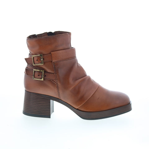 Miz Mooz Macee Womens Brown Leather Zipper Ankle & Booties Boots
