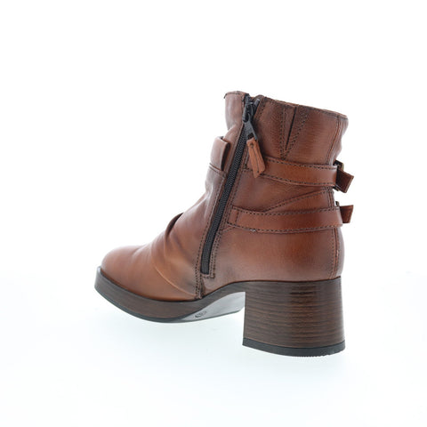 Miz Mooz Macee Womens Brown Leather Zipper Ankle & Booties Boots