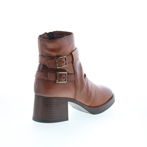 Miz Mooz Macee Womens Brown Leather Zipper Ankle & Booties Boots