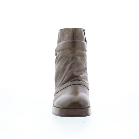 Miz Mooz Macee Womens Green Leather Zipper Ankle & Booties Boots