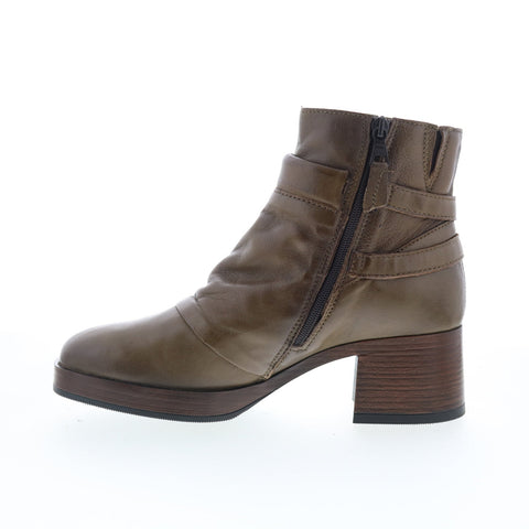 Miz Mooz Macee Womens Green Leather Zipper Ankle & Booties Boots