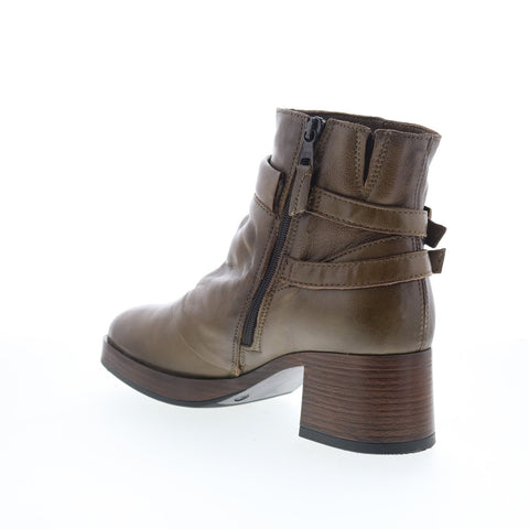 Miz Mooz Macee Womens Green Leather Zipper Ankle & Booties Boots