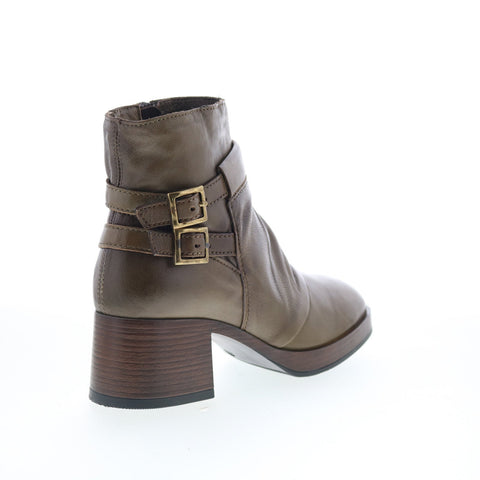 Miz Mooz Macee Womens Green Leather Zipper Ankle & Booties Boots