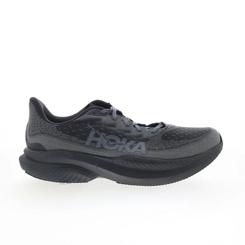 Hoka Mach 6 1147790-BCKT Mens Black Mesh Lace Up Athletic Running Shoes