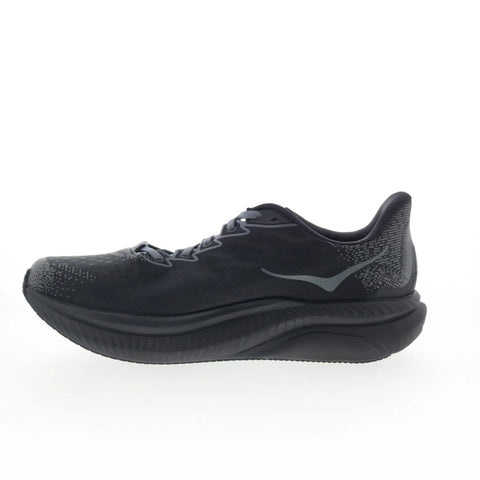 Hoka Mach 6 1147790-BCKT Mens Black Mesh Lace Up Athletic Running Shoes