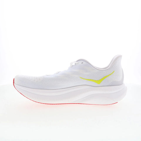 Hoka Mach 6 1147790-WNCL Mens White Mesh Lace Up Athletic Running Shoes