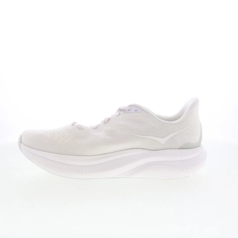 Hoka Mach 6 1147790-WWH Mens White Mesh Lace Up Athletic Running Shoes